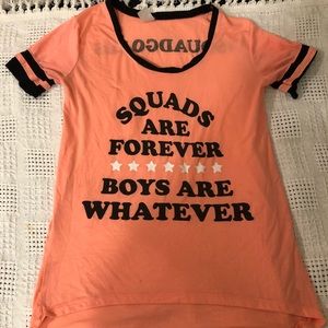 Light weight peach shirt.